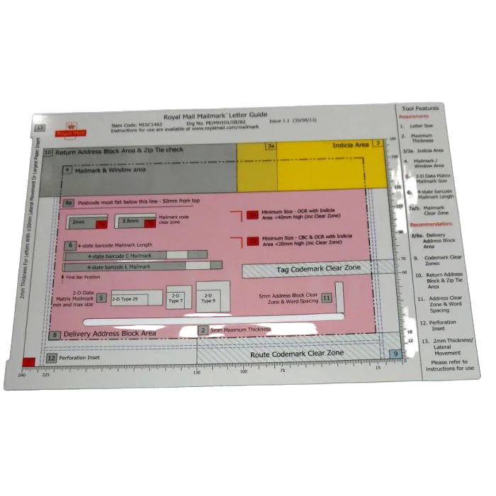 1 x Mailmark letter guide
